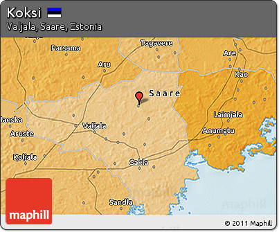 Political 3D Map of Koksi