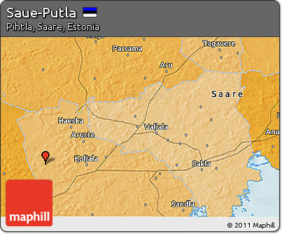Political 3D Map of Saue-Putla