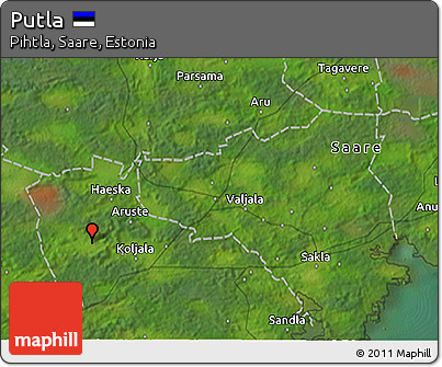Satellite 3D Map of Putla