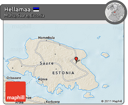 Shaded Relief 3D Map of Hellamaa