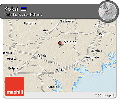 Shaded Relief 3D Map of Koksi