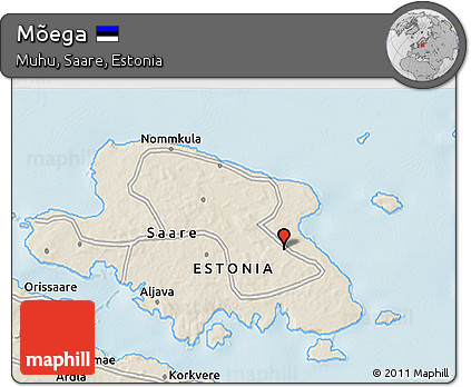 Shaded Relief 3D Map of Mõega