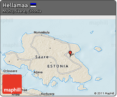 Shaded Relief 3D Map of Hellamaa