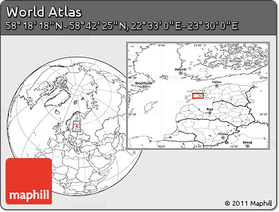 Blank Location Map of the Area around 58° 30' 22" N, 23° 1' 29" E