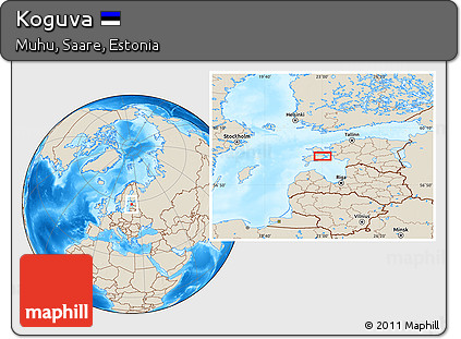 Shaded Relief Location Map of Koguva