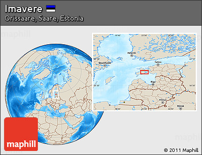 Shaded Relief Location Map of Imavere