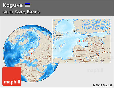 Shaded Relief Location Map of Koguva