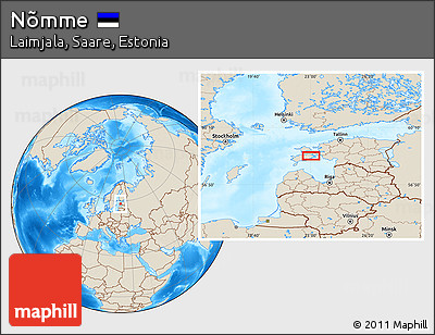 Shaded Relief Location Map of Nõmme