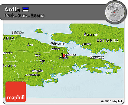 Physical Panoramic Map of Ardla
