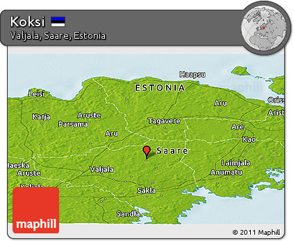 Physical Panoramic Map of Koksi