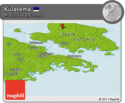 Physical Panoramic Map of Külasema