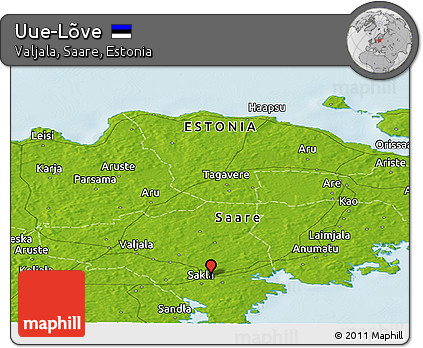 Physical Panoramic Map of Uue-Lõve
