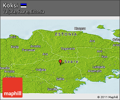 Physical Panoramic Map of Koksi