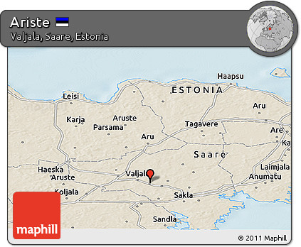 Shaded Relief Panoramic Map of Ariste