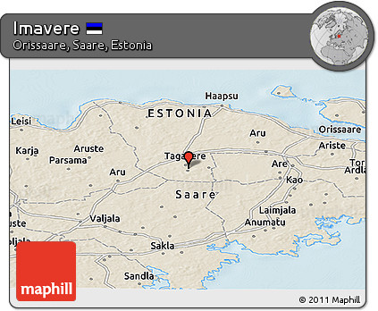 Shaded Relief Panoramic Map of Imavere