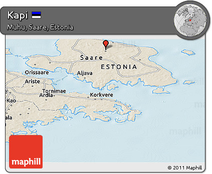 Shaded Relief Panoramic Map of Kapi