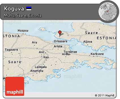 Shaded Relief Panoramic Map of Koguva