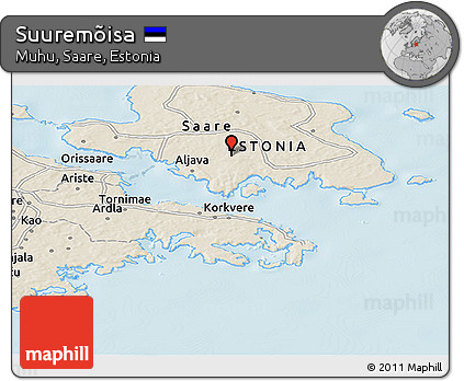 Shaded Relief Panoramic Map of Suuremõisa