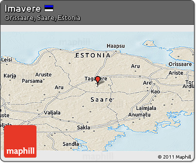Shaded Relief Panoramic Map of Imavere