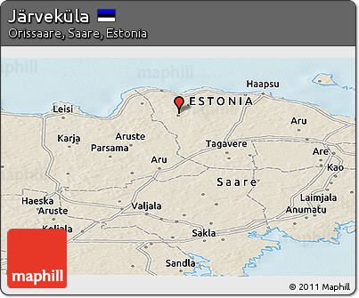 Shaded Relief Panoramic Map of Järveküla