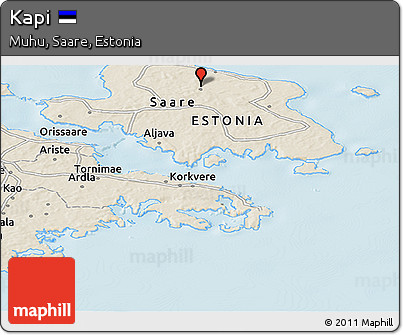 Shaded Relief Panoramic Map of Kapi