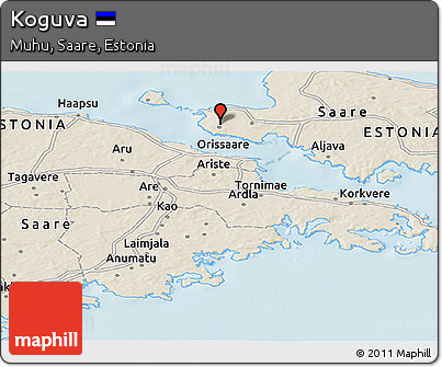 Shaded Relief Panoramic Map of Koguva