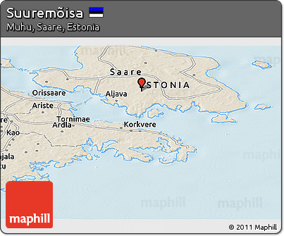 Shaded Relief Panoramic Map of Suuremõisa