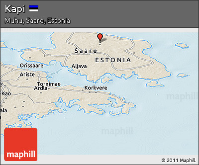 Shaded Relief Panoramic Map of Kapi