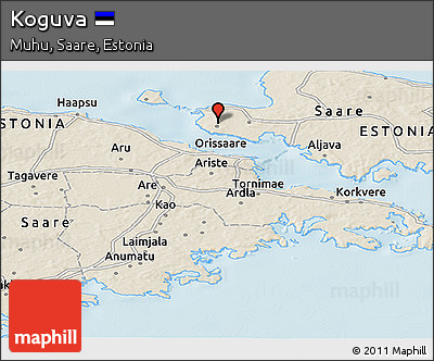 Shaded Relief Panoramic Map of Koguva