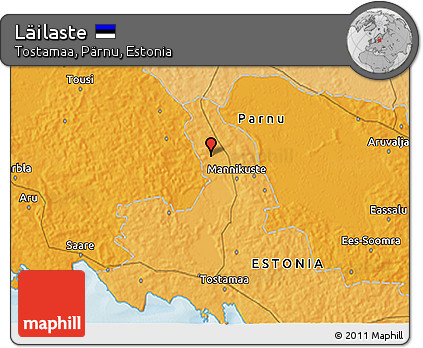 Political 3D Map of Läilaste
