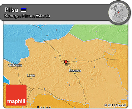 Political 3D Map of Piisu