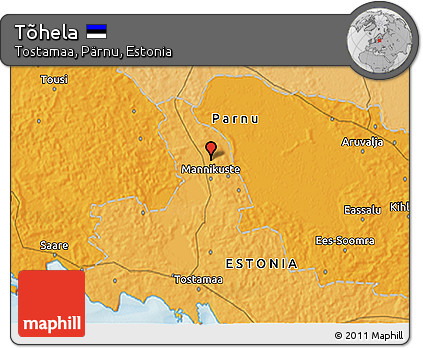 Political 3D Map of Tõhela