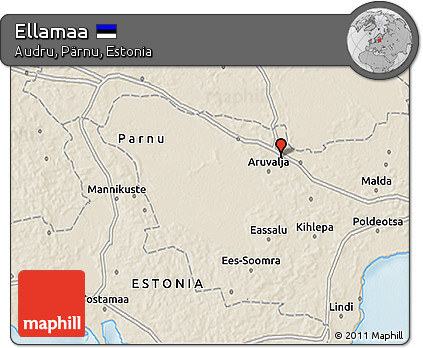 Shaded Relief 3D Map of Ellamaa