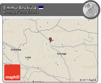 Shaded Relief 3D Map of Emmu-Aruküla