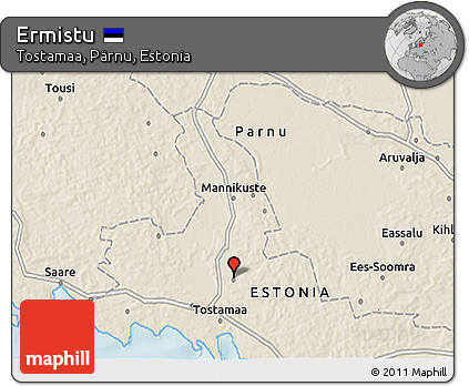 Shaded Relief 3D Map of Ermistu