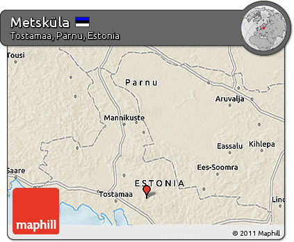 Shaded Relief 3D Map of Metsküla