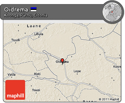 Shaded Relief 3D Map of Oidrema
