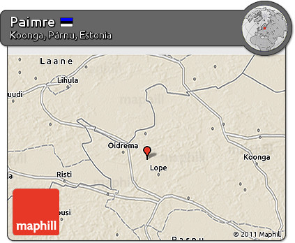 Shaded Relief 3D Map of Paimre