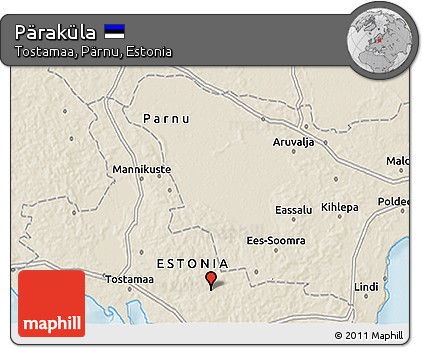 Shaded Relief 3D Map of Päraküla