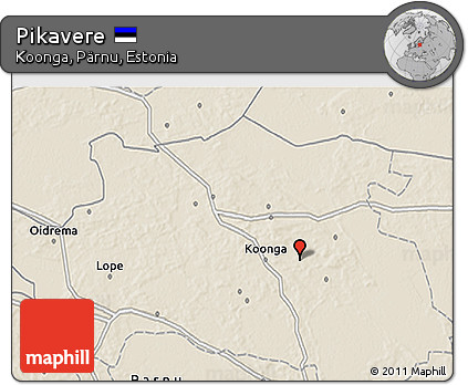 Shaded Relief 3D Map of Pikavere
