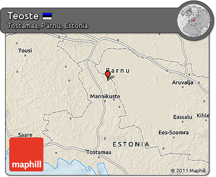 Shaded Relief 3D Map of Teoste