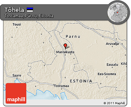 Shaded Relief 3D Map of Tõhela
