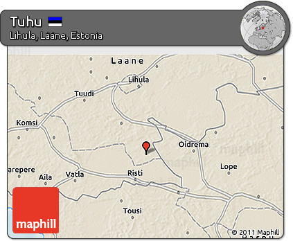 Shaded Relief 3D Map of Tuhu