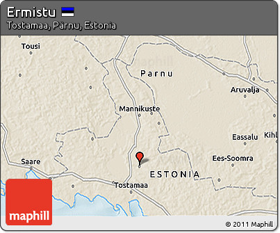 Shaded Relief 3D Map of Ermistu