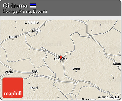 Shaded Relief 3D Map of Oidrema