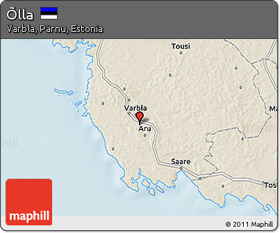 Shaded Relief 3D Map of Õlla