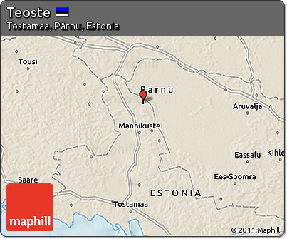 Shaded Relief 3D Map of Teoste