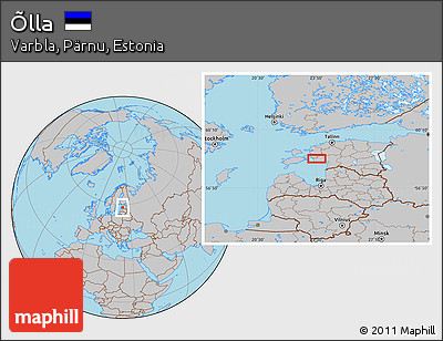 Gray Location Map of Õlla