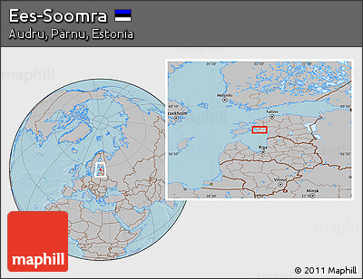 Gray Location Map of Ees-Soomra, hill shading