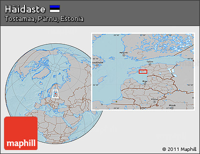 Gray Location Map of Häidaste, hill shading